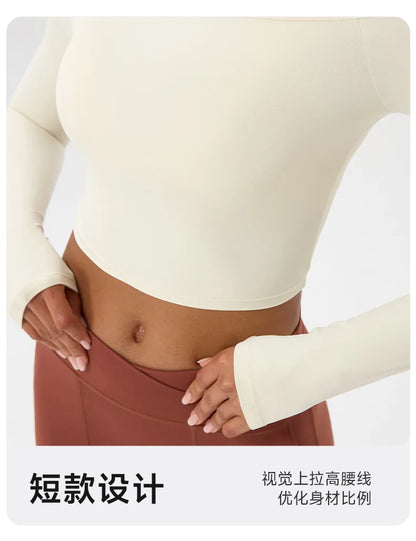 Women's Yoga Shirt - Long Sleeve One Shoulder Tight Fit Workout Top | Quick Drying