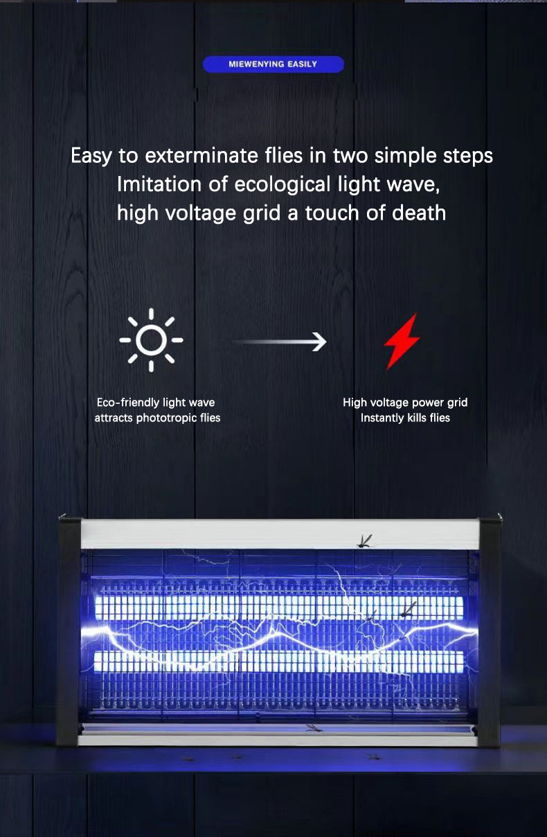 Wall-Mounted UV Mosquito Killer Lamp, Rechargeable Electric Shock Insect Killer for Indoor & Outdoor, Noiseless Pest Control