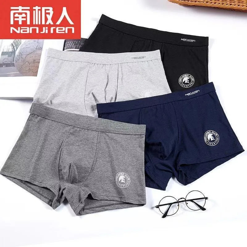 Plus Size Mens Cotton Boxer Shorts - Solid Color Underwear L-6XL