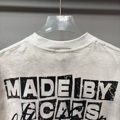 141# New fashion trend brand MIXEDEMOTION printing Shirt Streetwear Cotton Loose Round Neck Oversized Tee Top men t-shirt