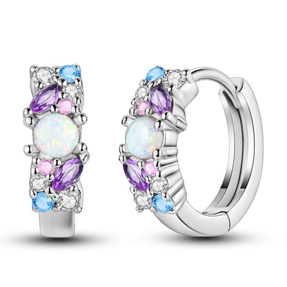Sterling Silver Hoop Earrings – Zirconium Star Drop Style For Women’s Anniversary Jewelry Gift
