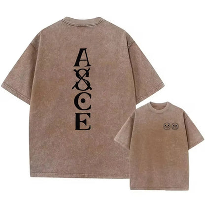 One Piece T-shirts Graphic Men Casual Oversized Washed Harajuku T-shirt Washed Japanese Anime Loose Streetwear Black Tops Tees
