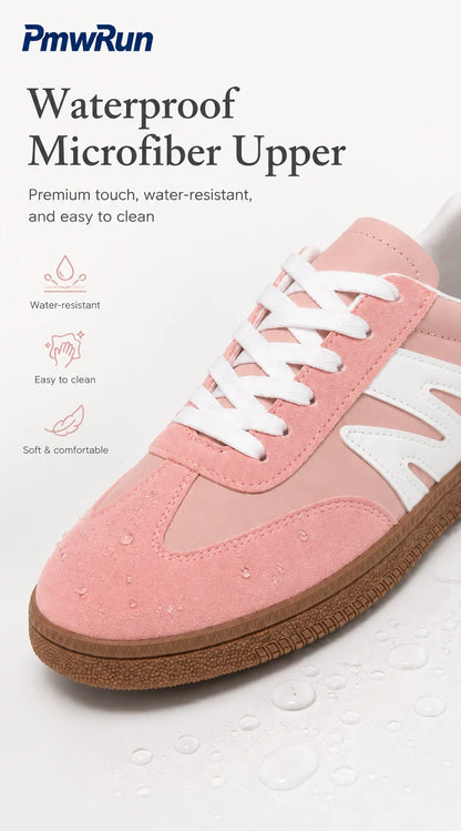 Trend Fashion Sport Shoes For Women PU Leather Waterproof Female Sneakers Anti-slippery Running Footwear For Boys Girls