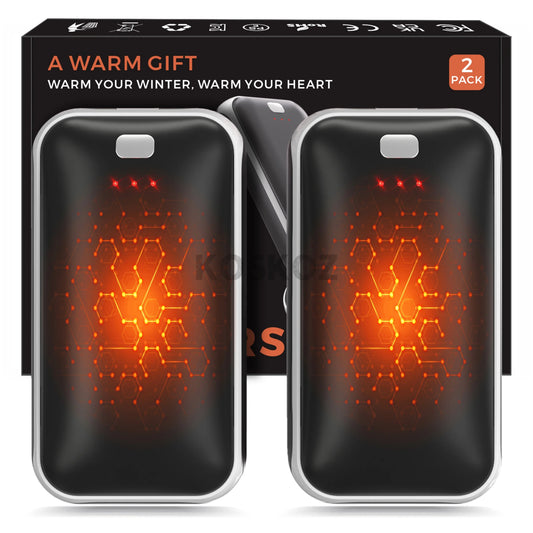 Rechargeable Electric Hand Warmers 2-Pack, Slim Pocket Design, USB-C Charging, 3 Heat Settings for Outdoor Use, Camping