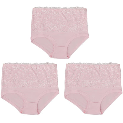 3Pcs Women's Panties Lace Triangle Panties Woman High Waist Plus Fat Plus Size Soft Comfortable and Breathable Female Underwear