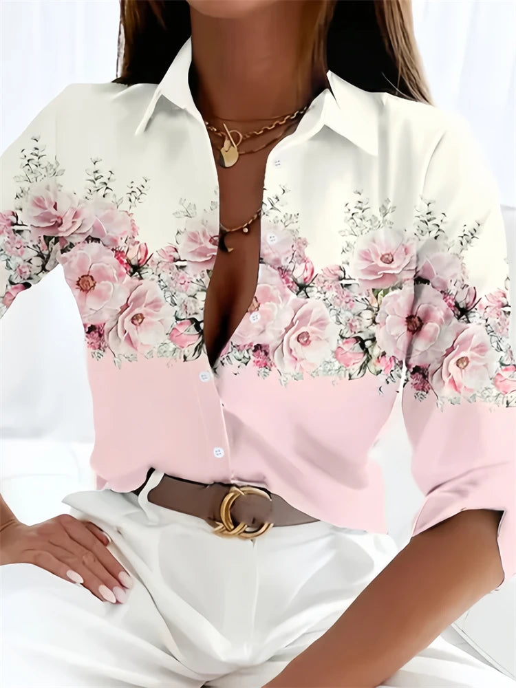 Hot Ladies Shirt 3D Print Long Sleeve Loose Shirts Hawaiian Shirts Fashion and Casual Character Size Comfortable Fabric