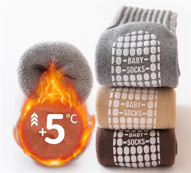 Children's Socks For Boys Girls Winter Thick Warm Newborn Baby Knee High Long Socks Fashion Kids Toddler Sock Anti slip 0-4Years