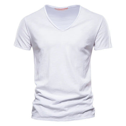 Quality 100% Cotton Men T-shirt Fashion Cut Design Slim Fit Soild Men's t-shirt Tops Tees Brasil Short Sleeve T Shirt For Men