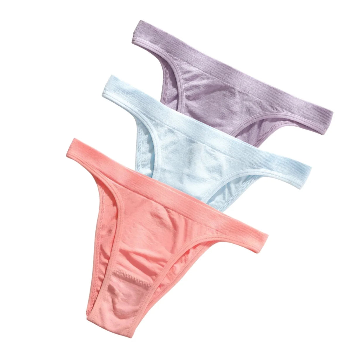 3Pcs/Set Women High Cut Brazilian Panties High Rise Seamless Underwear Soft Stretch Sports Soft Briefs Ladies Sexy Lingerie M-L
