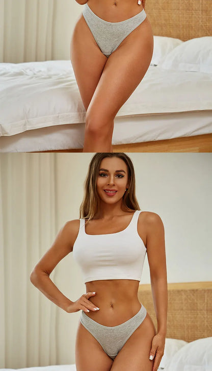 6Pcs/Set Women‘s Cotton Seamless Pantys Sexy Low Waist Soft Comfortable Thongs Fashion Girl Breathable Intimates G-Strings