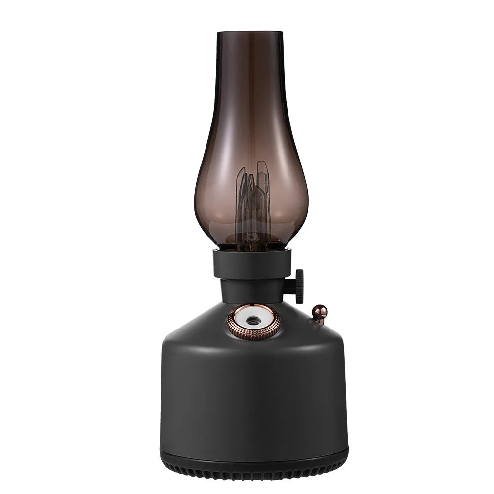 Retro Lamp Humidifier - Wireless Aroma Diffuser with Cool Mist, 7 Color Lights & Rechargeable Battery