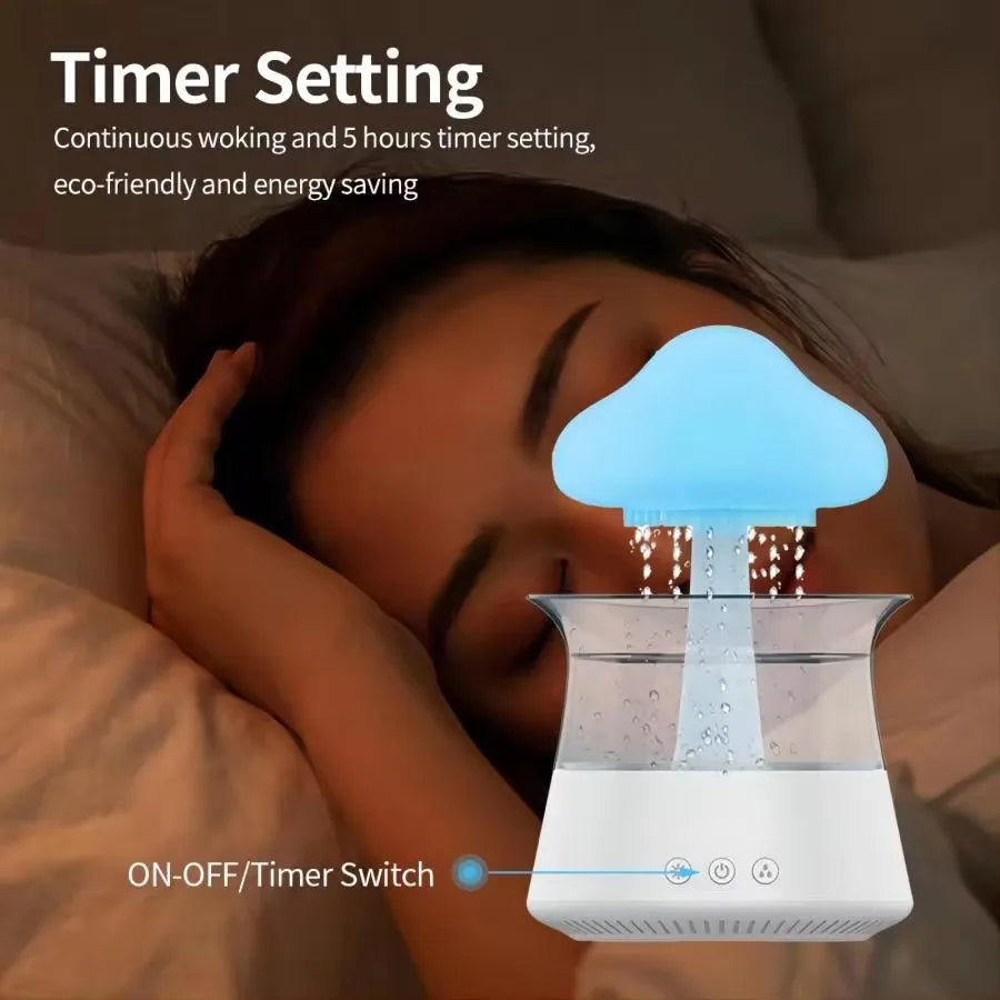 Aromatherapy Humidifier - Relax Cloud Rain Diffuser with Colorful Ultrasonic Lamp - ZOOMNSTORE