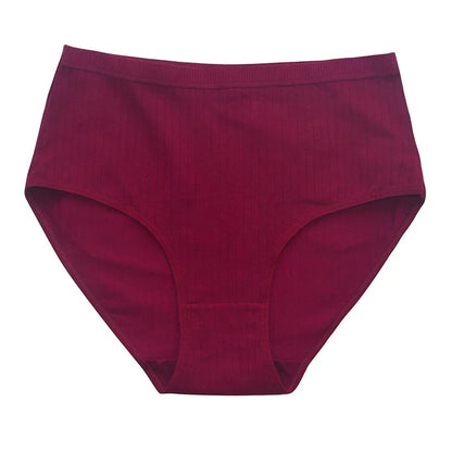 2Pcs/Set Women High Waist Cotton Panties Soft Stretch Tummy Control Ladies Rib Knit Underwear Sexy Lingerie Comfort Briefs S-XXL