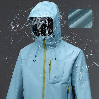 Men's Outdoor Jacket Waterproof Windbreaker Sports Climbing Trekking Multiple Pockets Skiing Softshell Zipper Hooded Jackets