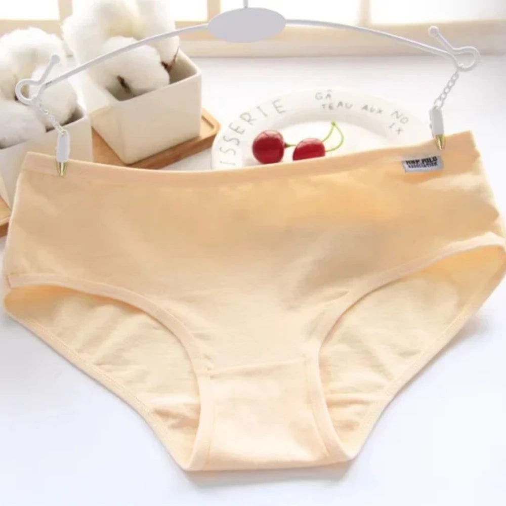 7 Pack Cotton Panties for Women Soft Breathable Solid Briefs Everyday Underwear Comfortable
