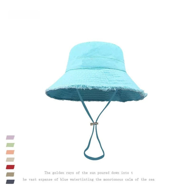 1pc Solid Color Vacation Bucket Caps with Large Eaves for Women Men,spring and Summer Outdoor Providing Sun Protectionsuitable