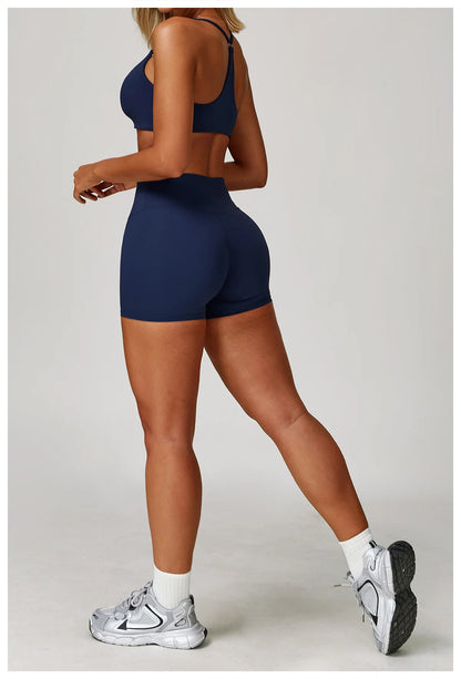 Women Yoga Sports Set - Running Fitness Outfit with Super Elastic, Breathable Gym Tracksuit