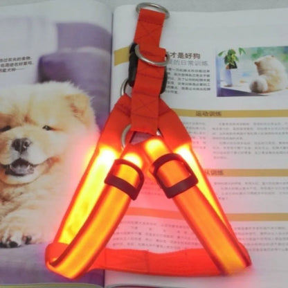 Fashion LED Electronic Pet Harness Nylon Dog Accessories Flashing Light Pet Leash Rope Belt Dog Glowing Vest Pet Supplies