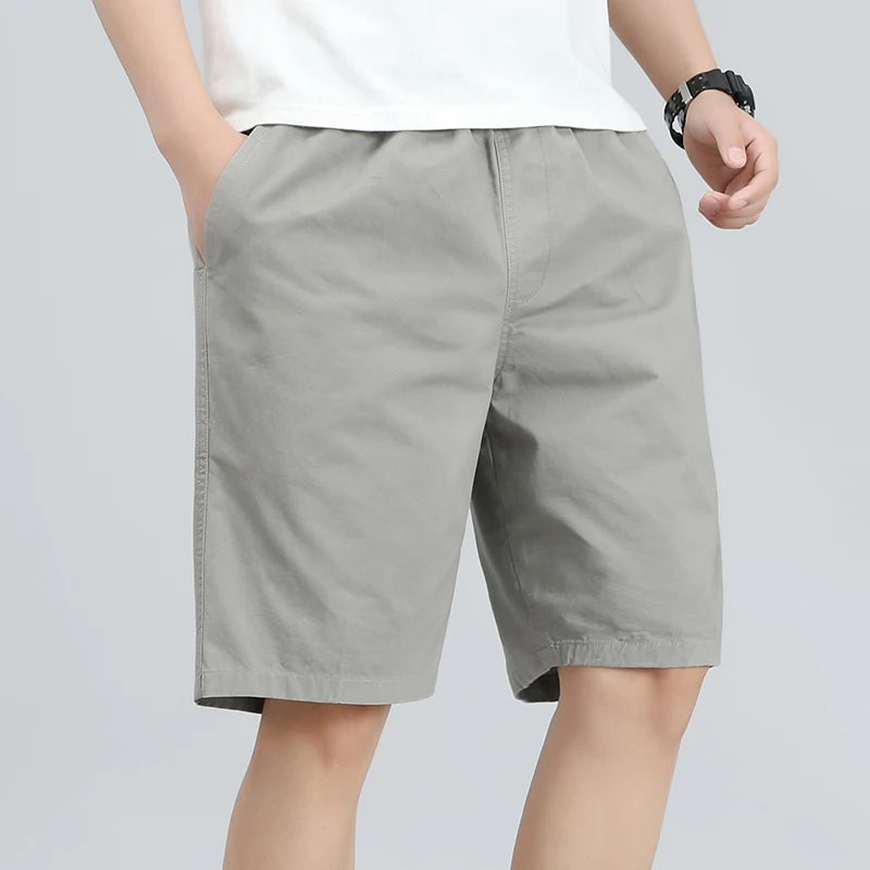 Plus Size Men's Shorts - Breathable Cotton Summer Casual Knee Length Fitness Shorts