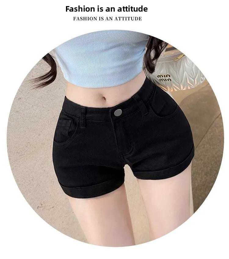 American Sle Hot Girl Low Waist Hip Enhancing Denim orts Women Summer New Slimming Small Size Versatile Hot Pants