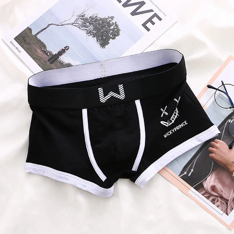 Men Cotton Boxers - Breathable U-Convex Boxer Design, Soft Knit Fabric Underwear Set