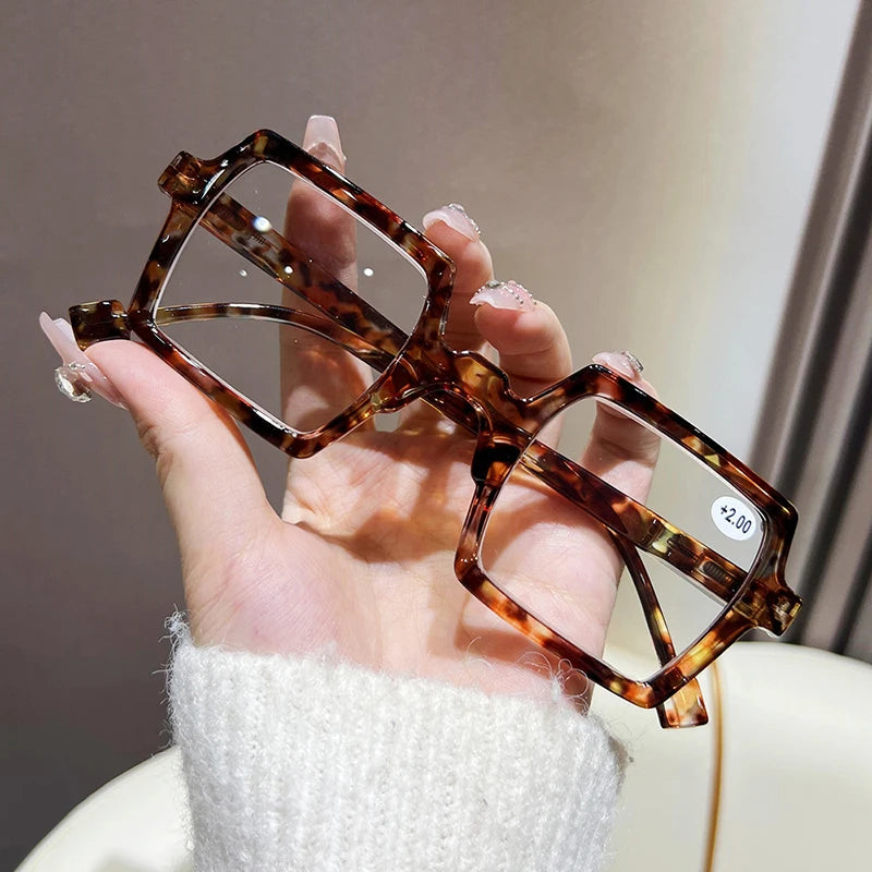 Square Reading Glasses - Fashion Unisex Eyewear With Mirror Coated Polycarbonate Lenses