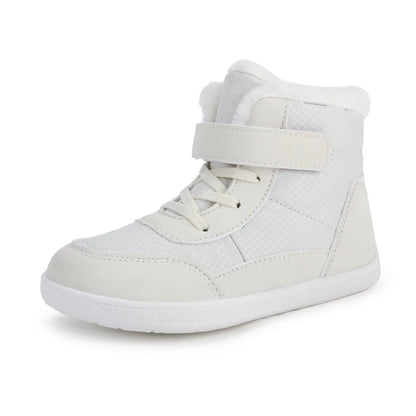 Kids Winter Boots - Wide Toe PU Leather Snow Shoes for Boys & Girls | Warm Ankle Height