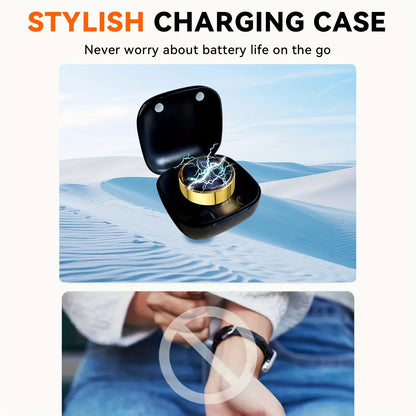 Smart Ring Men Women With Charging Case,Heart Rate Blood Oxygen,Skin Temperature Monitor,5ATM Waterproof For Android iOS