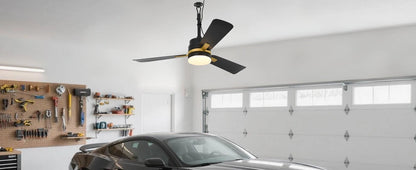 Sealing Led Ceiling Fan with Light Remote Control EU/US Standard Black/Gold Ceiling Lamp Fan 105cm Electric Fan Light Fixture