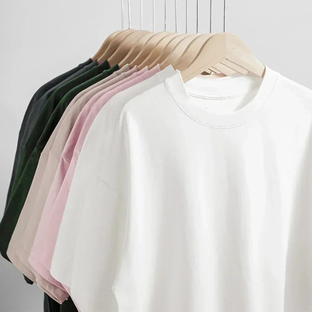450g Gsm Pure Cotton Short-sleeved T-shirt Men's Loose American Fashionable Brand Casual High Street Half-sleeved T-shirt
