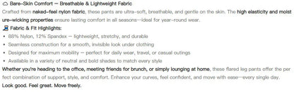 Women's High-Waisted Flared Pants, Elastic Waist, Cinching Hip-Lifting, Casual Yoga Pan for All-Season Exercise and Outdoor Wear