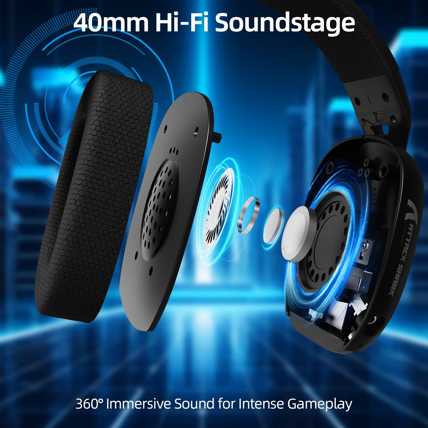 L80 PRO 3-in-1 Tri-Mode Gaming Headset 2.4G Wireless Bluetooth5.3 3.5mm Wired Lightseed Wireless Tech 20ms Ultra Low Latency