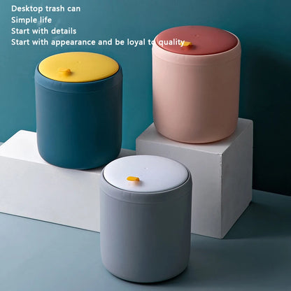 Mini Desktop Trash Can - Plastic Office Waste Bin Organizer
