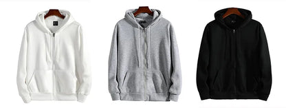 Zipper Hoodies Autumn Winter Men's New Long Sleeve Hooded Sweatshirt Fashion Casual Male Outfit Sportwear Loose Fit Clothes