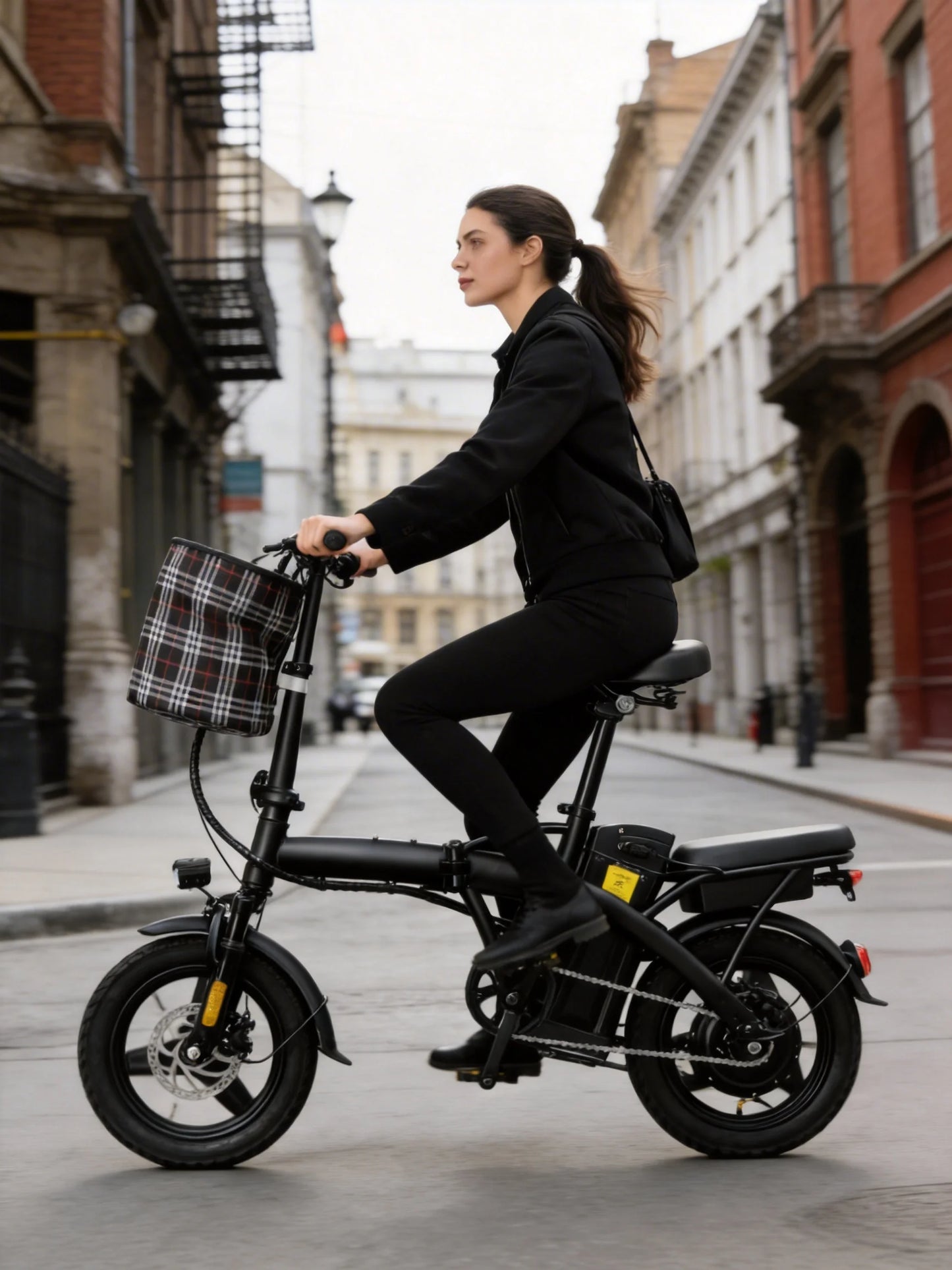 T5 Lightweight Folding Electric Bike for Adults 48V 750W Peak Power 20MPH 18-22 Miles Range 14Inch Disc Brake Commuter E-bike