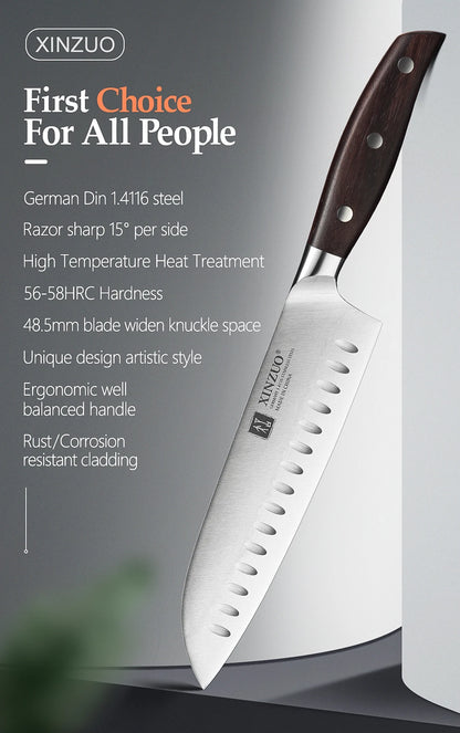 XINZUO High Quality Paring  Utility Cleaver Knife Set - 35 5 8 Germany 14116 Stainless Steel