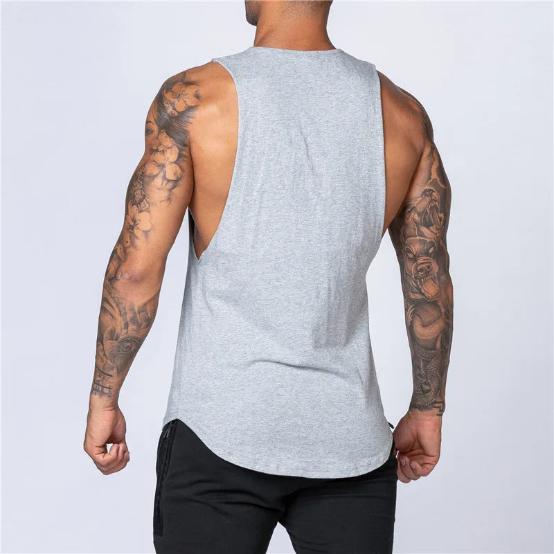Men Cotton Sleeveless Shirt Casual Gym Tank Top Man Quick Dry Fitness Basketball Vest Bodybuilding Running t-Shirt Man Clothing