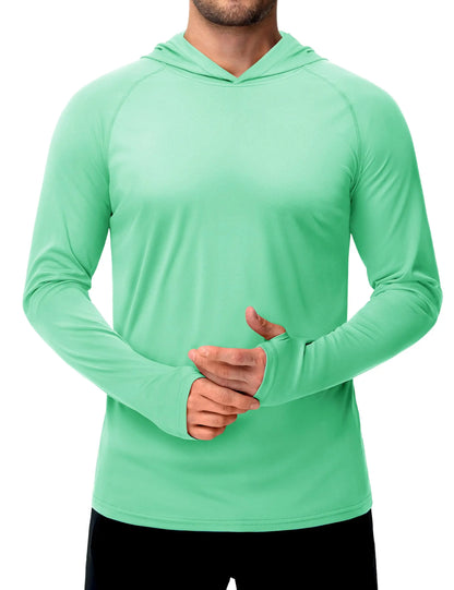 TACVASEN Sun Protection T-Shirts Mens Long Sleeve Hoodie Casual UV-Proof T-Shirts Breathable Lightweight Quick Dry T-Shirts Male