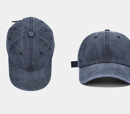 Sunscreen Water Washed MEN'S Baseball Cap with a Small Face, Retro Distressed and Versatile Trendy Duck Tongue Hat, MEN'S Big He