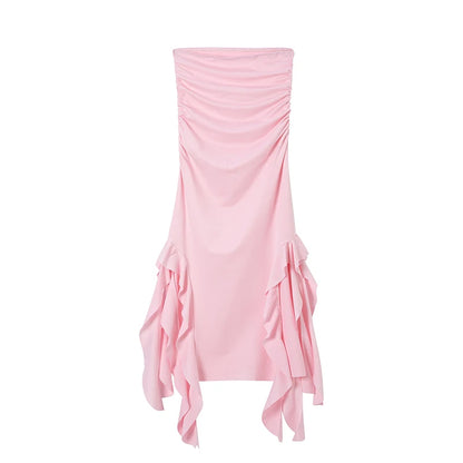 One Shoulder Dress - Slim Fit Summer Fashion Bra Wrap Ankle Length Dress