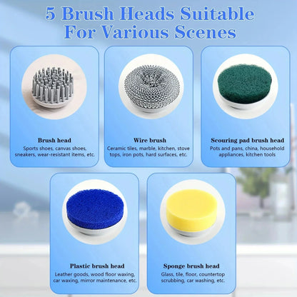 Wireless Electric cleaning brush powerful IPX7 waterproof USB rechargeable automatic handheld cleaner multi function household