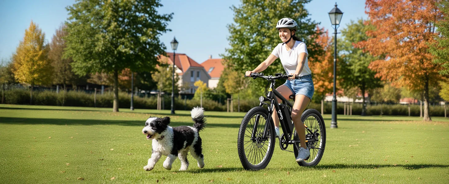 Qlife Racer Ultra Electric Bike for Adults, Peak 1200W 48V 10.4Ah,  27.5" Tire Electric Mountain Bike, 28MPH 55 Miles Off-road Electric Bicycle, 21-Speed E-Bicycle with Full Suspension