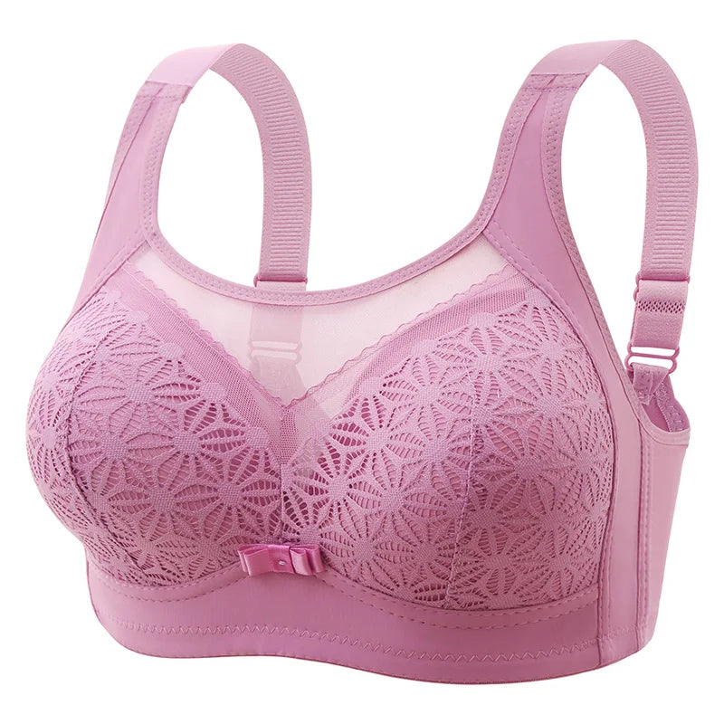 2PCS New High-end U-shaped Back With No Steel Ring Gathered And Adjusted Bra Thin Cup Breathable  Breasted Underwear Mom's Bra