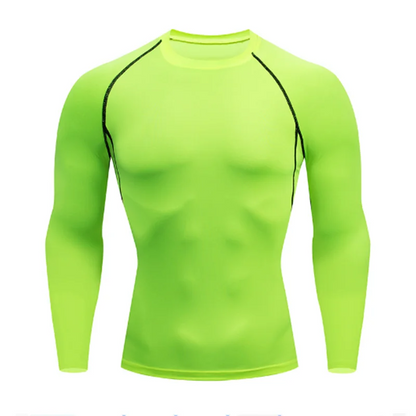 Compression Running Shirt – Men's Fitness Long Sleeve Rash Guard With Sun Protection