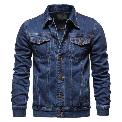 Men's Denim Jacket Trend Retro Fashion Casual Jacket Suitable Young Blue Black Youth Workwear Locomotive Spring Autumn Winter