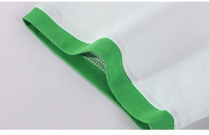210G Heavy Cotton Men's T-shirt Edge-bumping O-Neck Short-sleeved Man T shirt Contrasting Color Splicing Men T-shirt Tops Tees