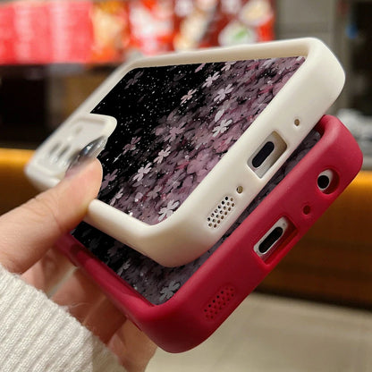 Cherry Blossom Silicone Case For Samsung Galaxy S25 Edge S26 S24 S23 Ultra S24 FE A57 A55 A37 A15 A16 A17 A35 A56 5G TPU Cover