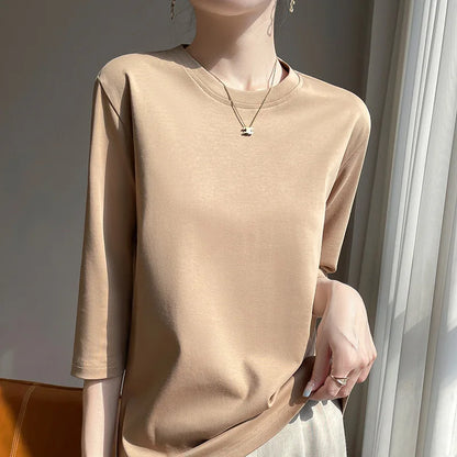 Cropped Mercerized Cotton T-Shirt - 100 Cotton Short Sleeve for Spring  Summer 2023