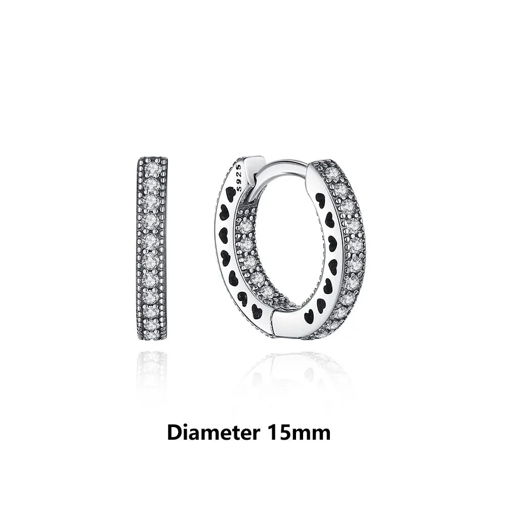 925 Sterling Silver Earrings – Crystal Zircon Studs With Rose Gold Heart & Bee Design