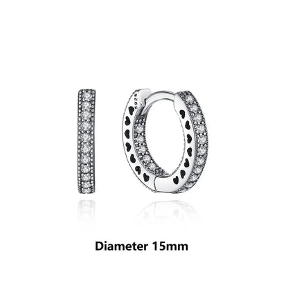 925 Sterling Silver Earrings – Crystal Zircon Studs With Rose Gold Heart & Bee Design